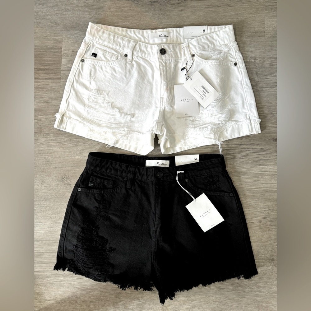 Two pairs of Kancan Jean shorts